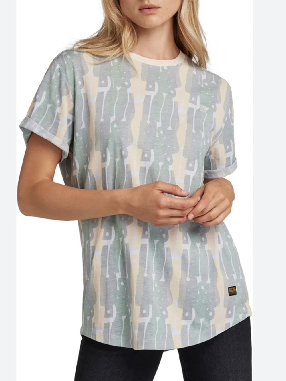 G-Star Lash Fem Organic Cotton Loose Short Sleeve Crewneck Tee Shirt Top NWT